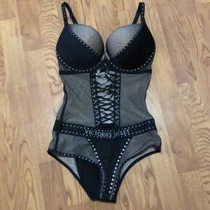 Victoria’s Secret x Balmain Fishnet Teddy. BNWT